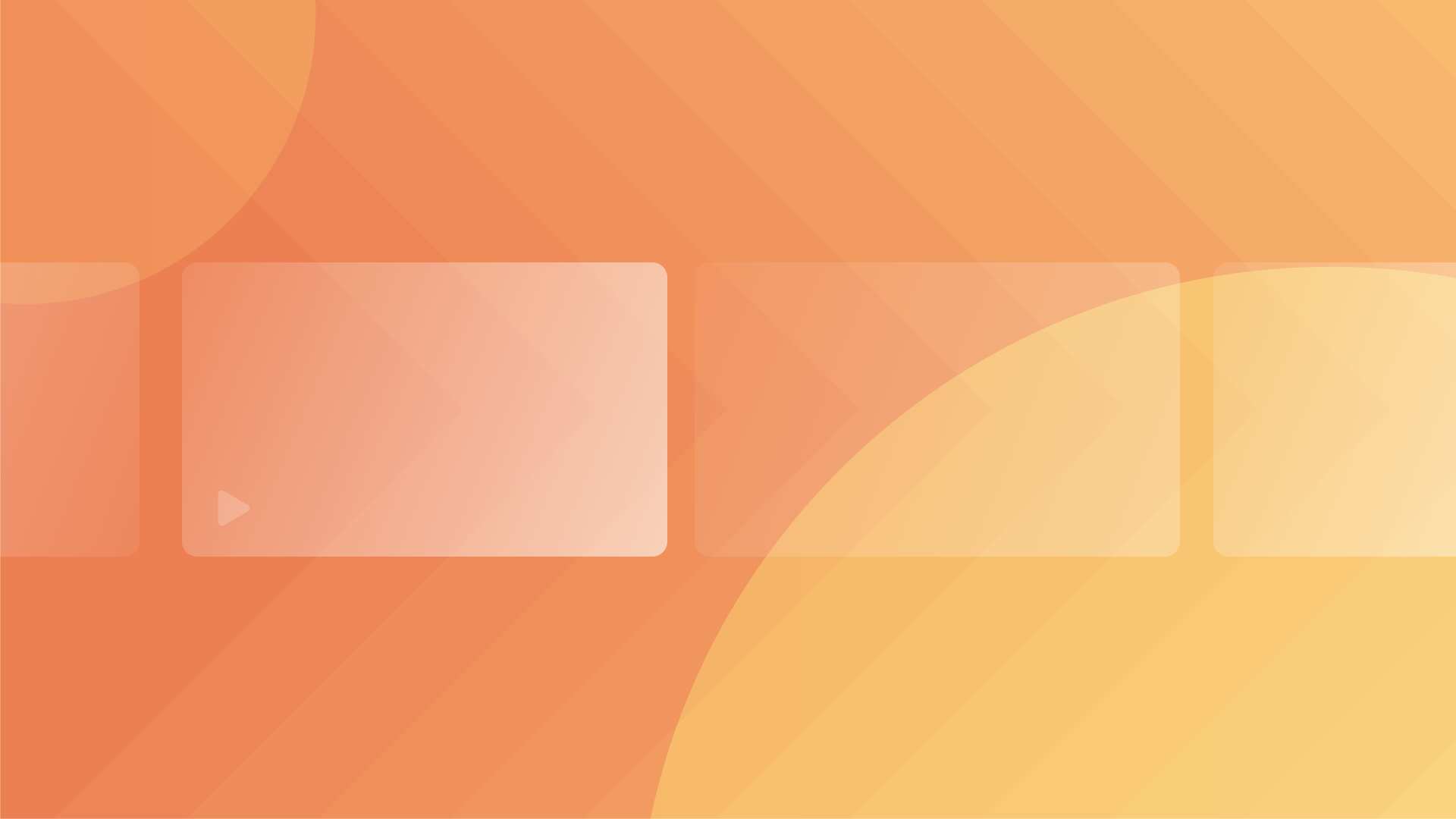 Photo of abstract architecture behind a orange overlay with a play button